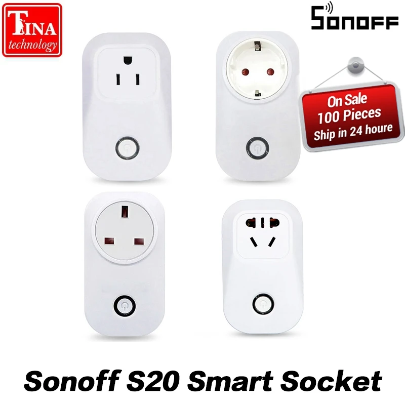 Sonoff S20 Wifi беспроводной пульт дистанционного управления розетка умный дом питания