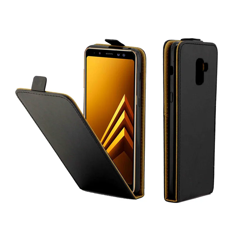 Деловой кожаный чехол для Samsung Galaxy A8 2018 Вертикальный флип-чехол с отделением карт