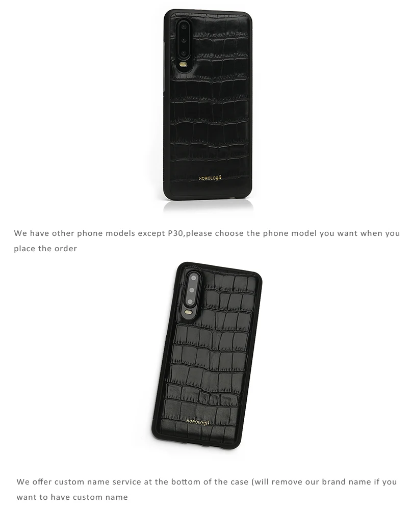 Horologii роскошный черный итальянский кожаный с тисненым узором croco для huawei mate 20X чехлы для телефонов Прямая поставка пользовательское имя
