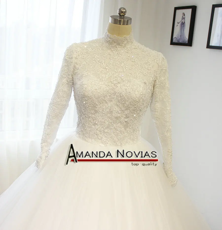 Женское Свадебное Платье Amanda Novias мусульманское бальное платье с высоким