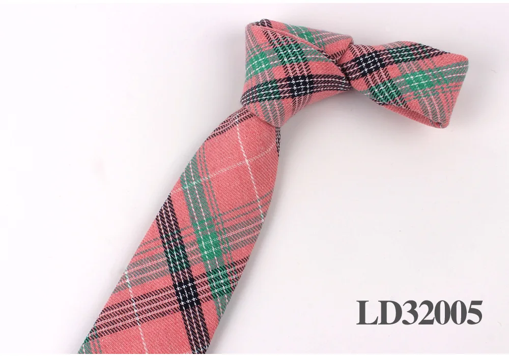 LD32005 Новинка; одежда в клетку; хлопковые Узкие галстуки повседневные шеи галстук-бабочка для Для мужчин костюмы Для мужчин s тонкий галстук-бабочка для Бизнес Галстуки 7 см Ширина жениха галстуки - Цвет: LD32005