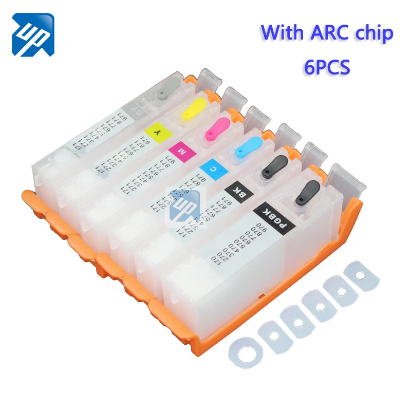 6 шт PGI 570 CLI 571 многоразовые картриджи для canon MG7750 MG7751 MG7752 MG7753 принтера с чипами