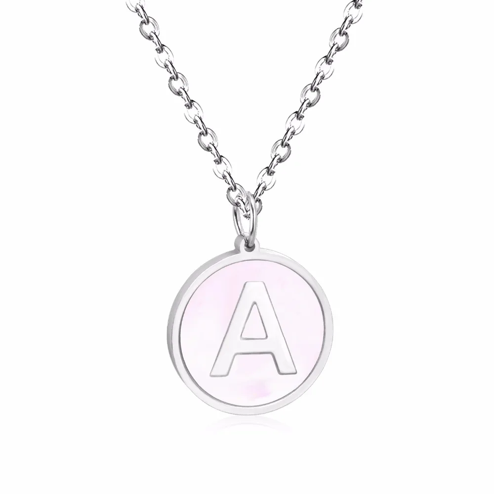 Женские ожерелья ASONSTEEL с инициалами 26 букв золотистые/Серебристые подвесками из