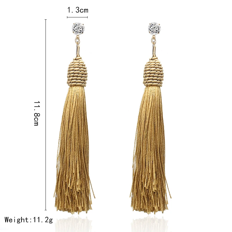 E0121 богемные длинные кисточки серьги для женщин 2018 темно синие винтажные Ретро