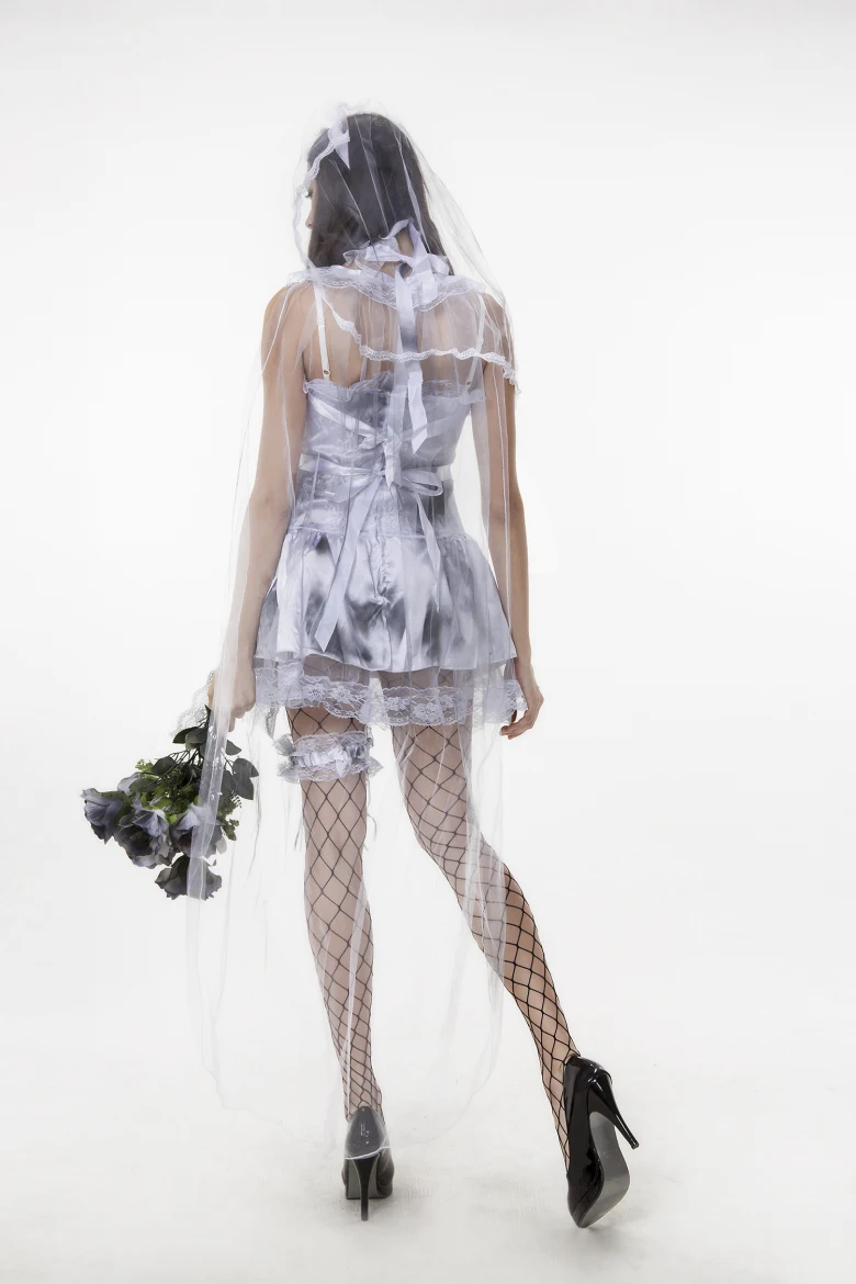 Gothic Manor Zombie Wedding Corpse Costume Ghost Bride Fancy Dress Halloween Party Cosplay Zombies |