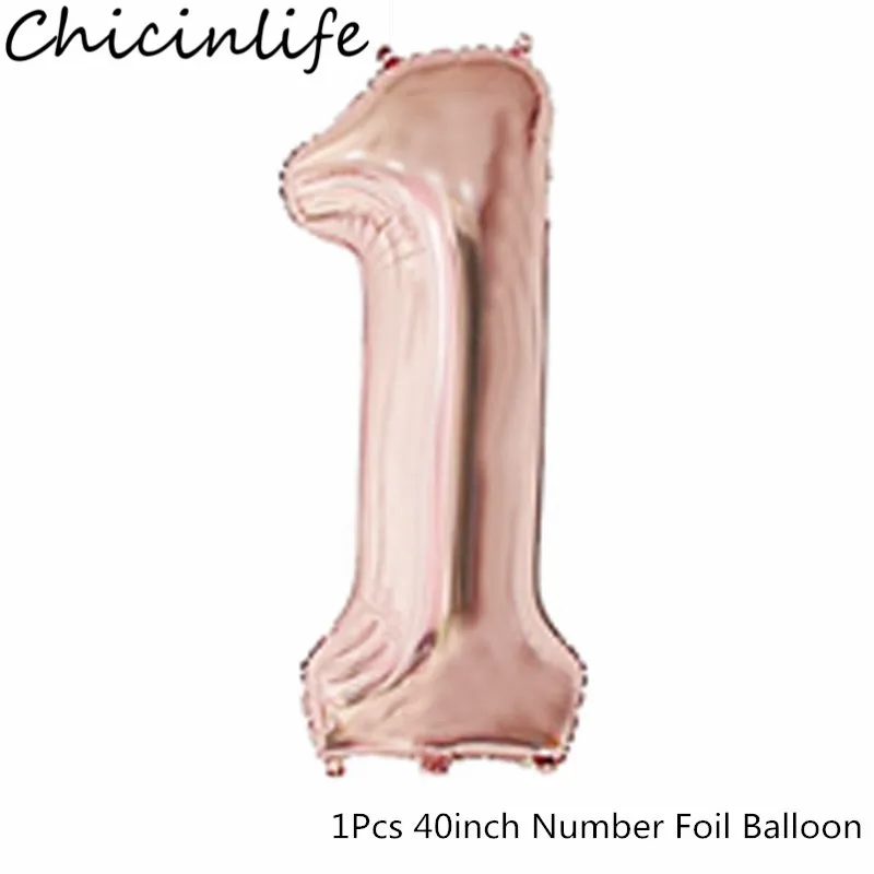 Rosegold 1 Chicinlife 1 шт. 40 дюймов 0-9 номер фольгированный шар на день Рождения Вечеринка Детский душ сувениры для детей свадьба юбилей 1 день рождения принадлежности - Цвет: Rosegold 1