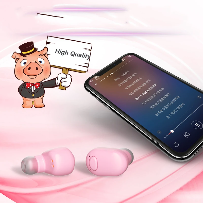 IPhox Lovely Pig Bluetooth наушники с мини беспроводной зарядной коробкой Спортивная bluetooth
