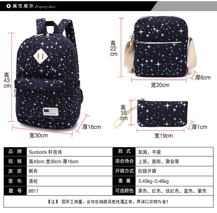 Рюкзак FABRECANDY Женский с принтом в виде звезд для ноутбука 2018|star backpack|schoolbag backpackbackpack