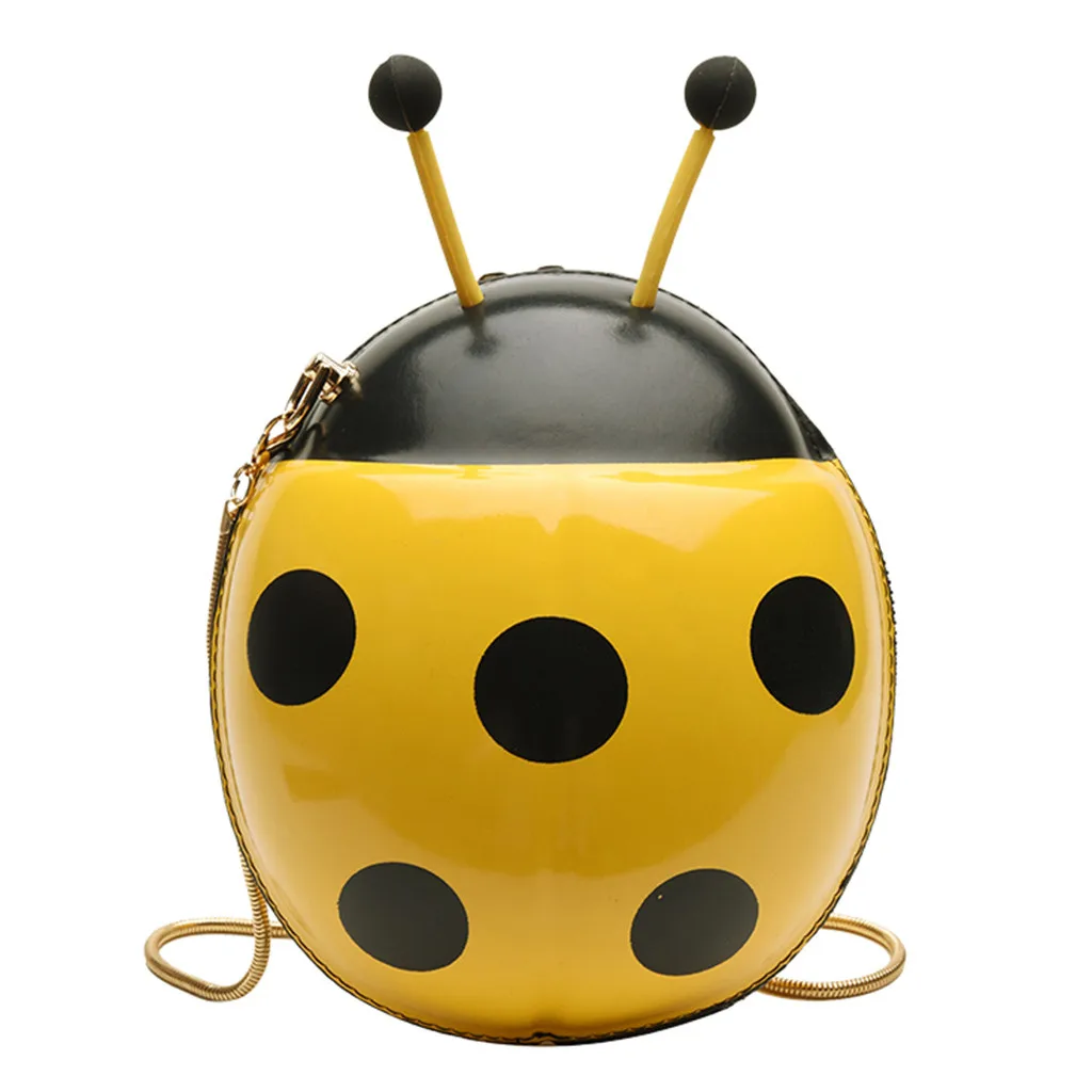 Женская сумка мессенджер на цепочке с божьей коровкой индивидуальная мультяшная