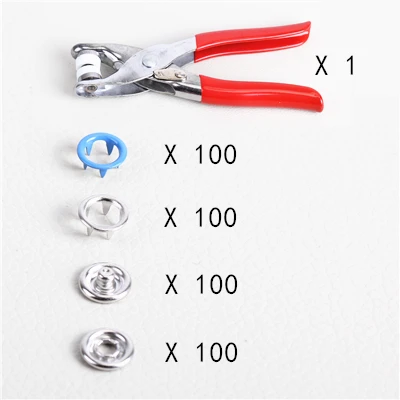 1 pliers 100 button 100 наборов 9 мм пустотелая цветная пряжка металлическая кнопка с пятью когтями 10 цветов+ инструменты для установки плоскогубцы - Цвет: 1 pliers 100 button