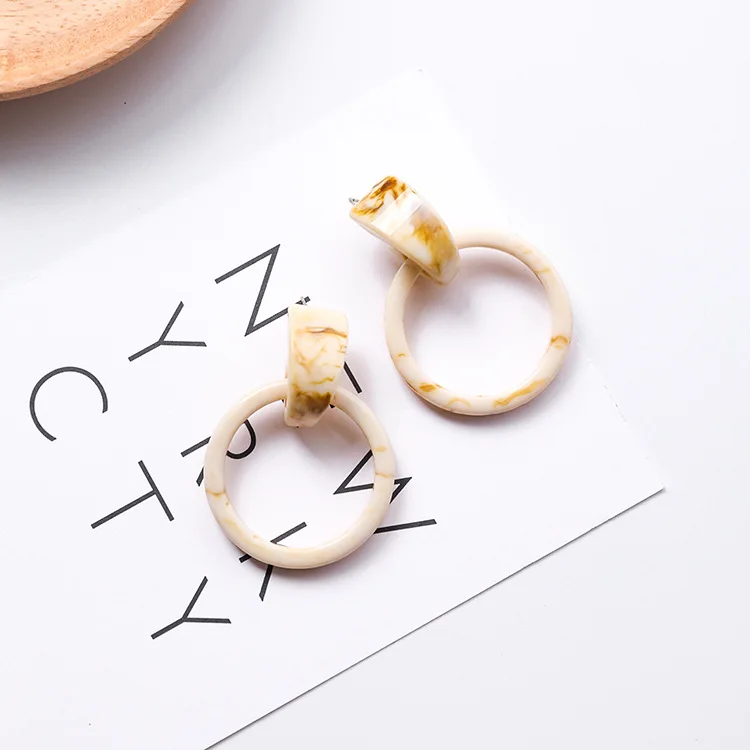 2018 Популярные Новые корейские модные акриловые винтажные сережки с круглыми