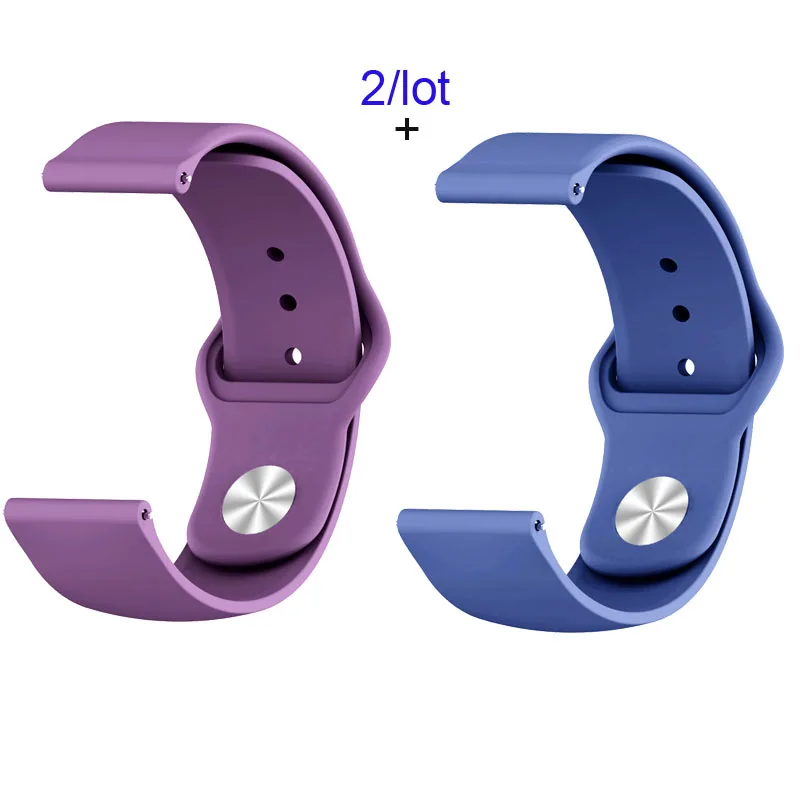 Purple-Blue Для Xiaomi Amazfit GTS браслет Amazfit Bip ремешок для часов Amazfit GTR 42 мм силиконовый ремешок для часов - Цвет: Purple-Blue