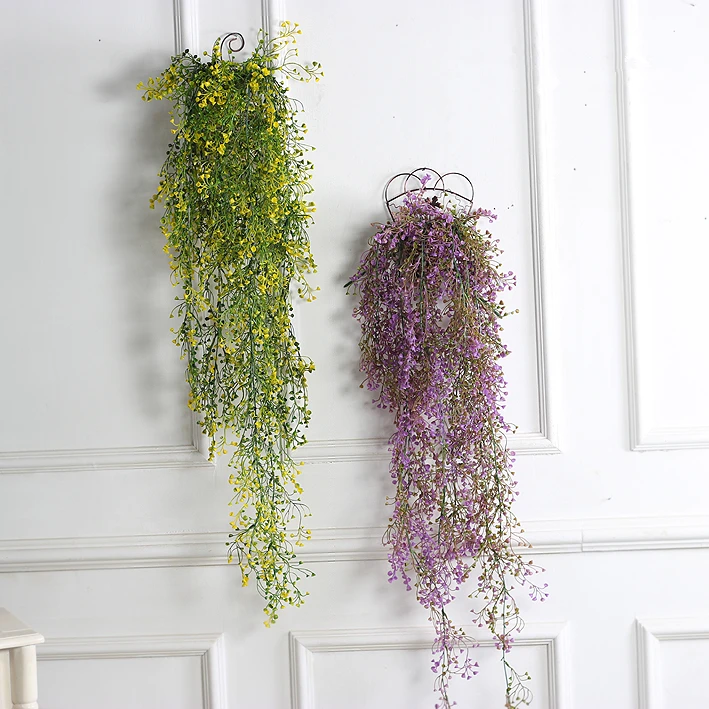 Artificial flower vine hanging orchid fake flower wall hanging living room home decoration garden plant wall plastic flowers