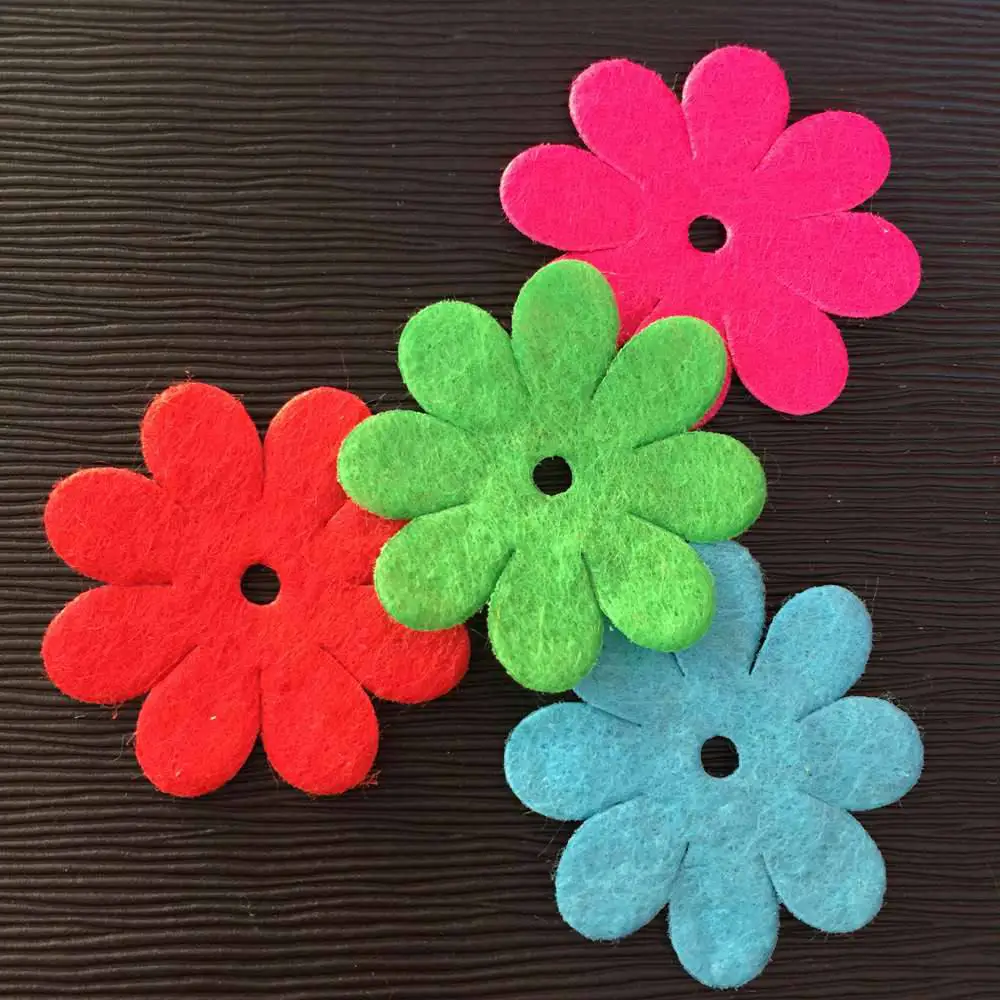 NEW 50PCS Mix 35mm Padded Felt Spring Flower Appliques Crafts Wedding Making DIY A66A | Дом и сад