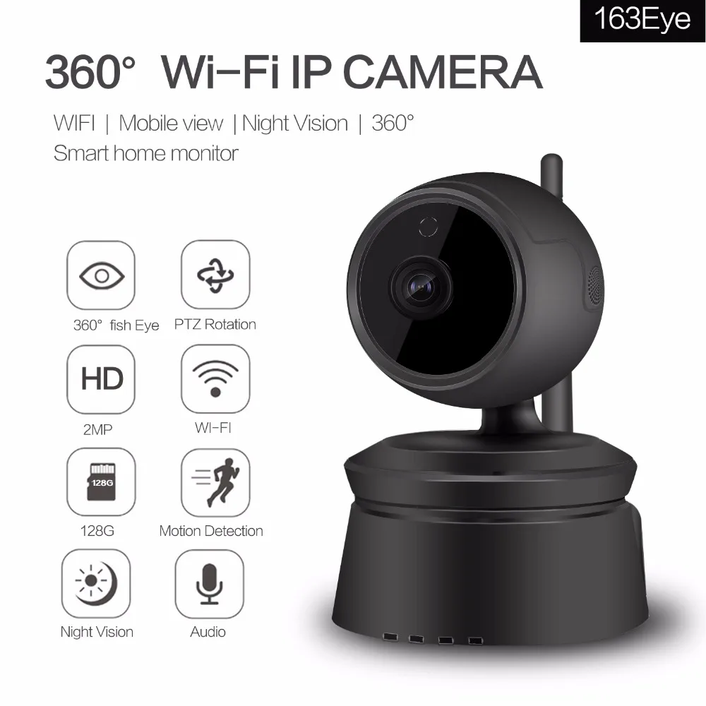 JeaTone Сетевая Беспроводная Черная Камера панорамирование наклона HD домашняя Wifi