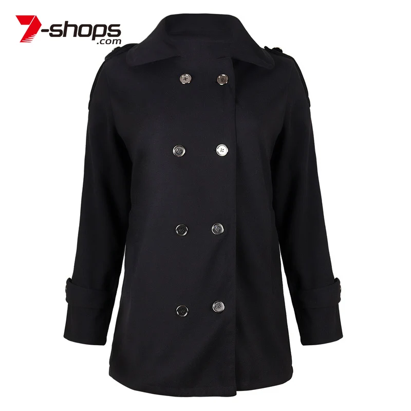 AECU Winter Women Double Breasted Coat Elegant Brief Lapel Long Sleeve Coats Pocket Vintage Warm Trenchcoat | Женская одежда