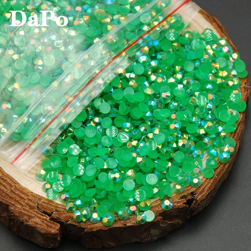 2017 Новинка желе темно-зеленый AB цвет смолы горный хрусталь DIY бусины для ногтей