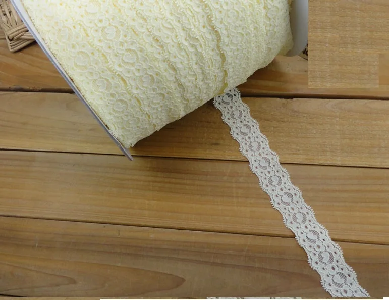 Оптовая продажа лот бежевый светло желтый эластичный стрейч Кружево отделкой