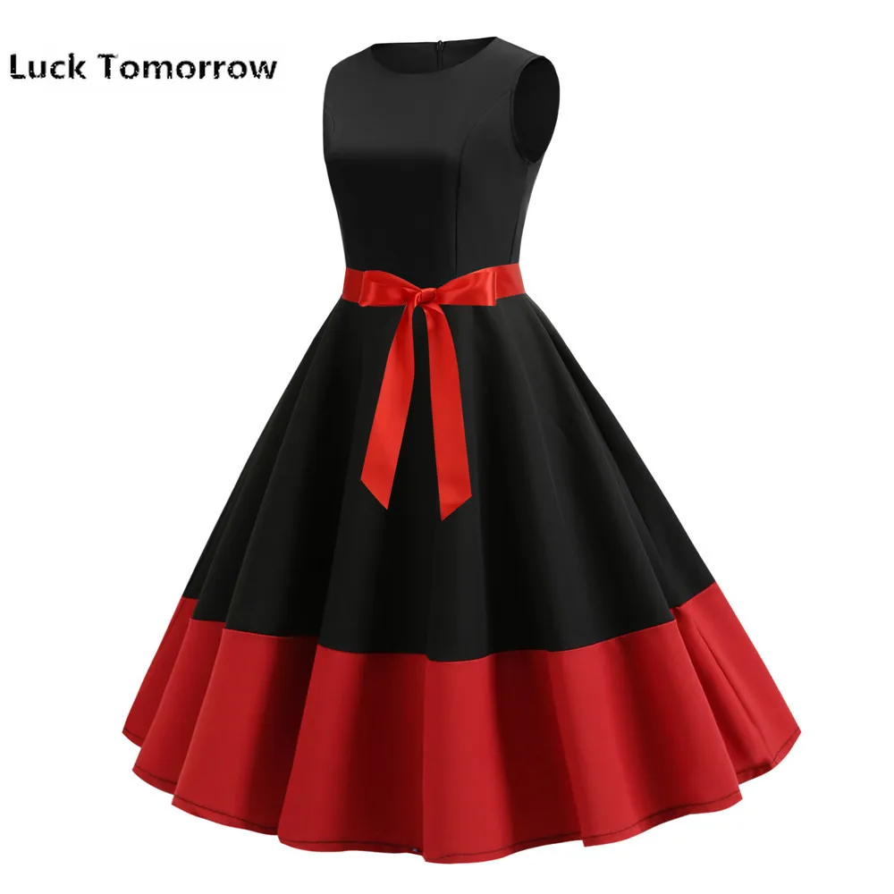 Ретро женское летнее Повседневное платье рокабилли 50s 60 s винтажное Vestidos