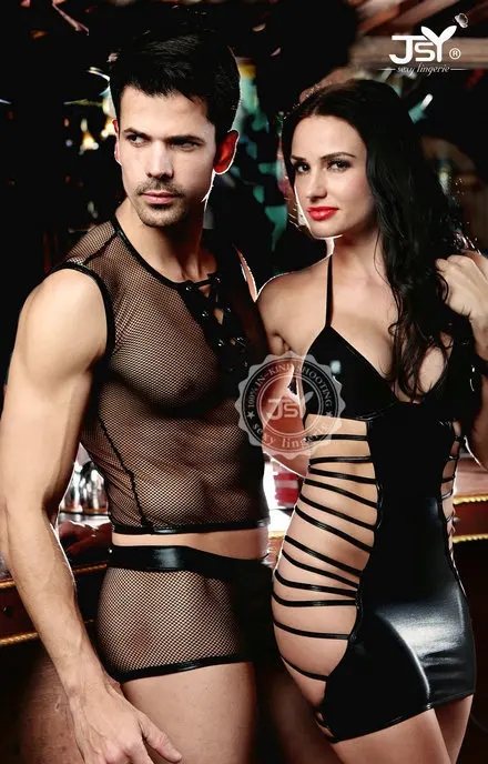 Горячее сексуальное эротическое нижнее белье для мужчин и женщин кожаное