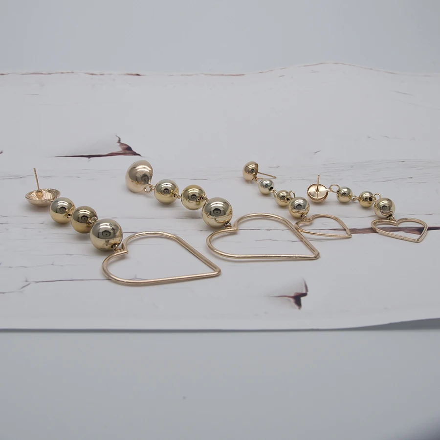 Уникальный Новый Дизайн Моды Длинный отрезок Темперамент Золотой в форме Сердца