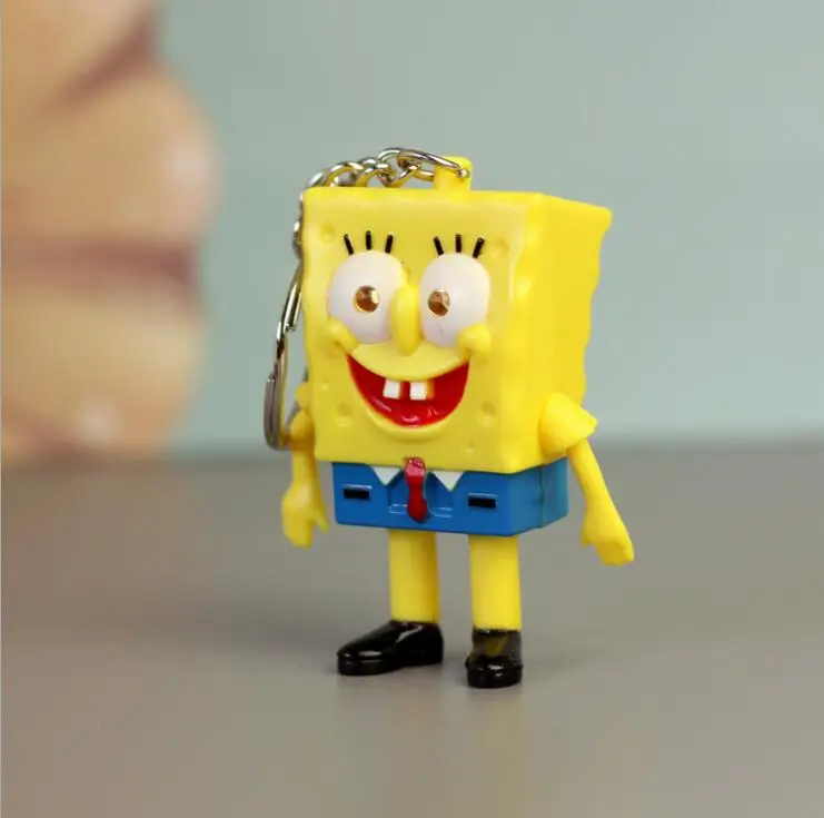 Брелок spongebob новейший милый фонарик Spongebob светодиодный брелок Spongebob со звуком