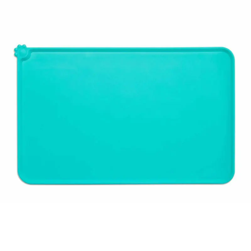 Mint Green Силиконовый коврик для Кормления Собаки, нескользящий коврик для корма для домашних животных, миски для собак, кошек, 47x30 см - Цвет: Mint Green