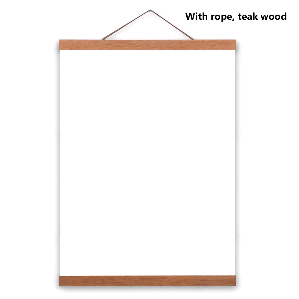 Teak Wood Frame Деревянный плакат, вешалка, фоторамка, белый, черный, сделай сам, картина, холст, печать, висячая, настенная, искусство, домашний декор, 21-60 см, А4, А3, нестандартный размер, новинка - Цвет: Teak Wood Frame