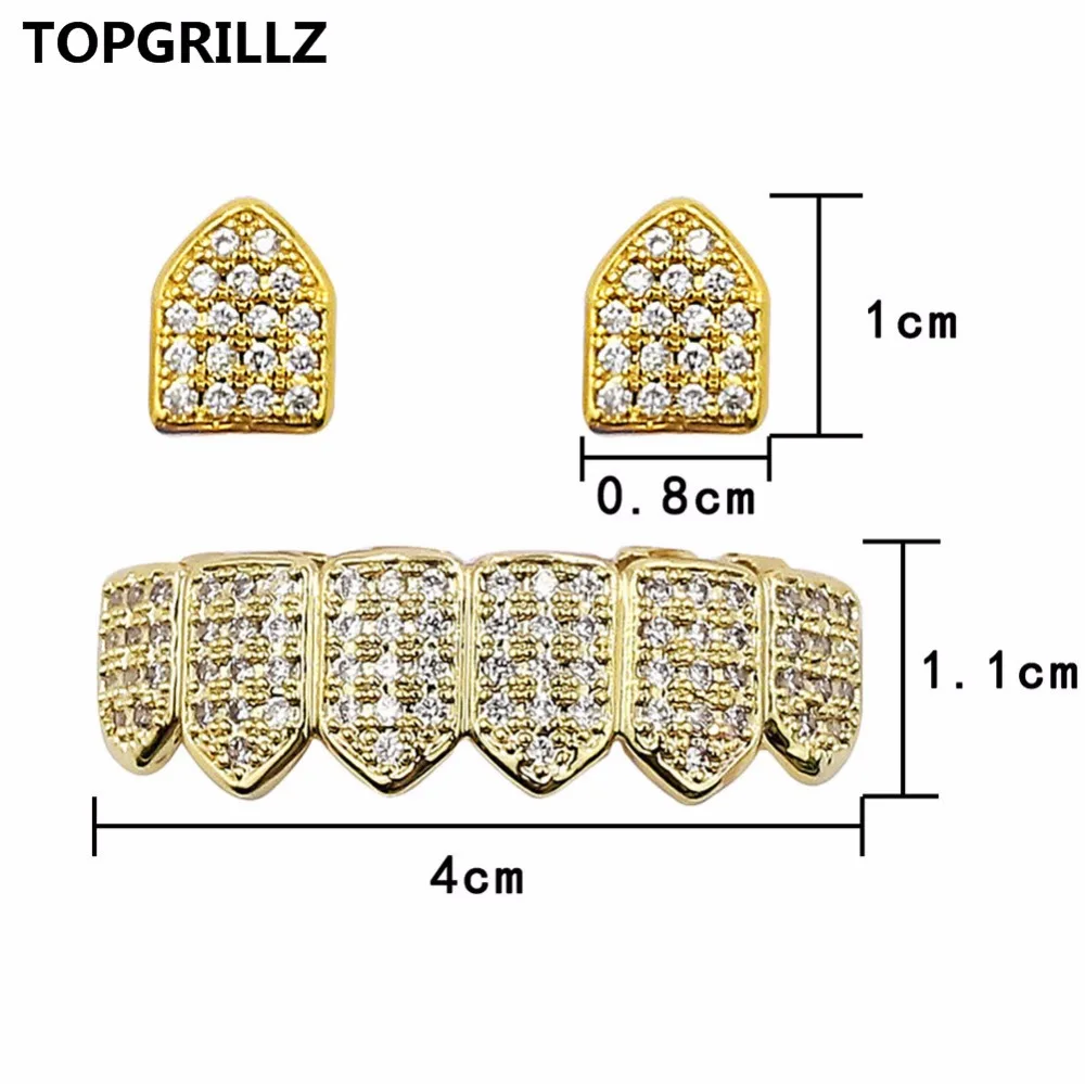 TOPGRILLZ хип хоп ювелирные изделия новый Cuatom Fit золото/серебро все ледяной медный