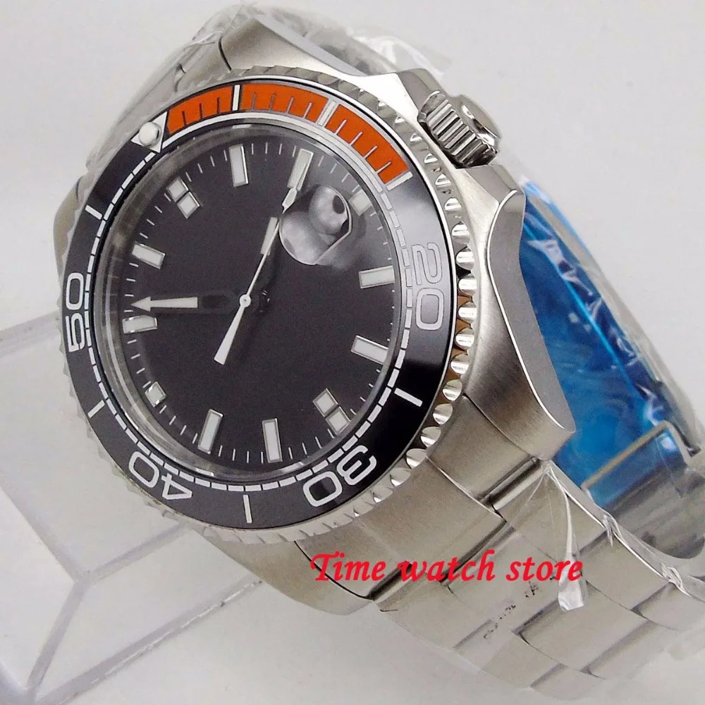 43 мм без логотипа МЕХАНИЧЕСКИЕ АВТО часы мужские водонепроницаемые нержавеющая