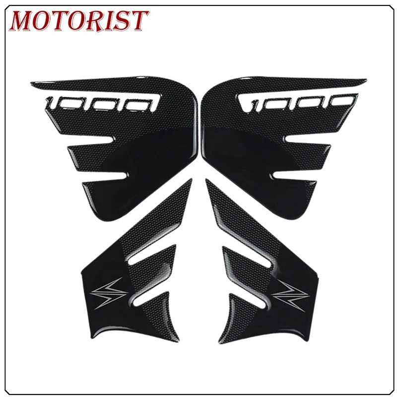 MOTORIST 3D carbon fiber Sticker Decal Emblem Protection Tank Pad Cas Cap For Kawasaki Z1000 KAWASAKI Z1000 Z 1000 detachable