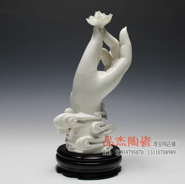 

white ceramic buddha hand statue lotus buddha figurine home decor crafts room decoration handicraft ornament porcelain figurines