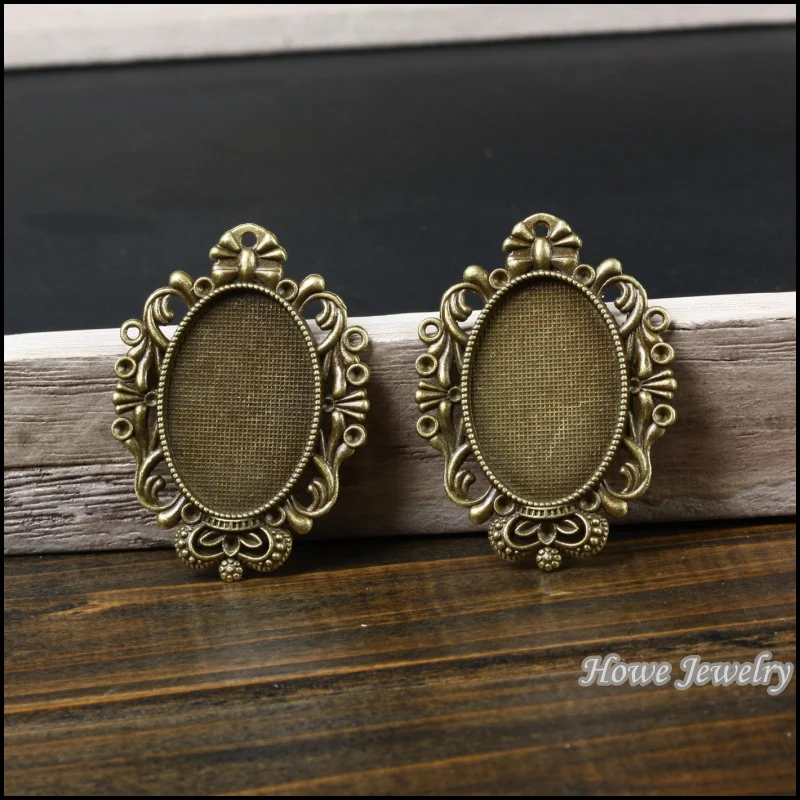 Винтажная овальная подвеска 7 шт. античный бронзового цвета из цинкового сплава