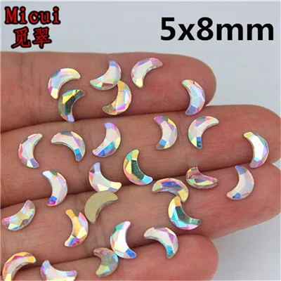 5x8mm Moon Micui 36 шт. несколько форм AB прозрачное стекло Кристалл Плоская задняя сторона клей для страз на не горячей фиксации 3D дизайн ногтей украшения MC15 - Цвет: 5x8mm Moon