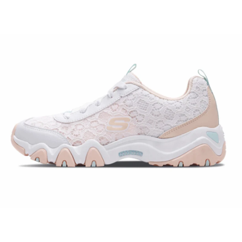 Женская обувь Skechers Летняя Повседневная дышащая на платформе с кружевным узором