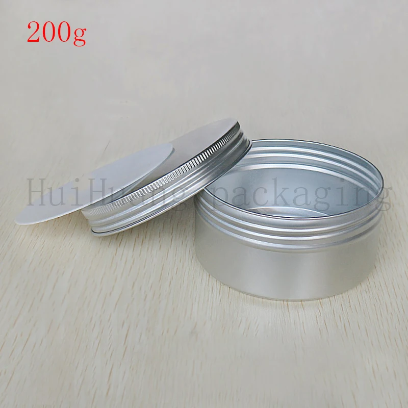 

60pcs/lot 200g Empty Aluminum Cream Jar Tin Cosmetic Lip Balm Containers Nail Derocation Crafts Pot Bottle Screw Thread