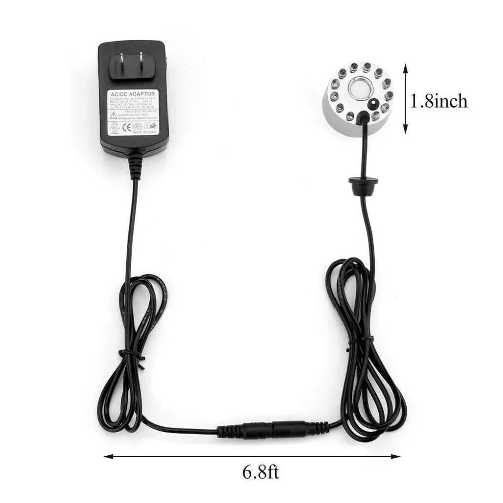 Aquarium Quiet Water Shortage Protection 12 LED Mist Maker Fogger Fountain Pond Fog Atomizer Air Humidifier 220-240V EU | Дом и сад