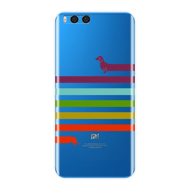 ТПУ задняя крышка для Xiaomi Mi Note Mix 1 2 2S 3 такса собака сердце любовь Kawaii мягкий