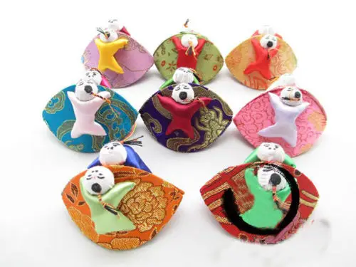 Wholesale 7*5cm 10Pcs Chinese Handmade Vintage Silk Jewelry Boxes With2cute Baby Dolls | Украшения и аксессуары