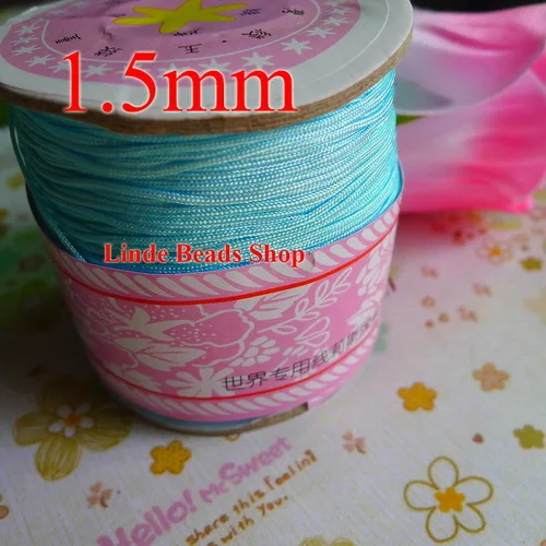 1.5mm thread cord shamballa Lake Blue Waxed Bead Cord fit bracelet necklace string 160meter 4115026|string cotton|necklace letternecklace holder |