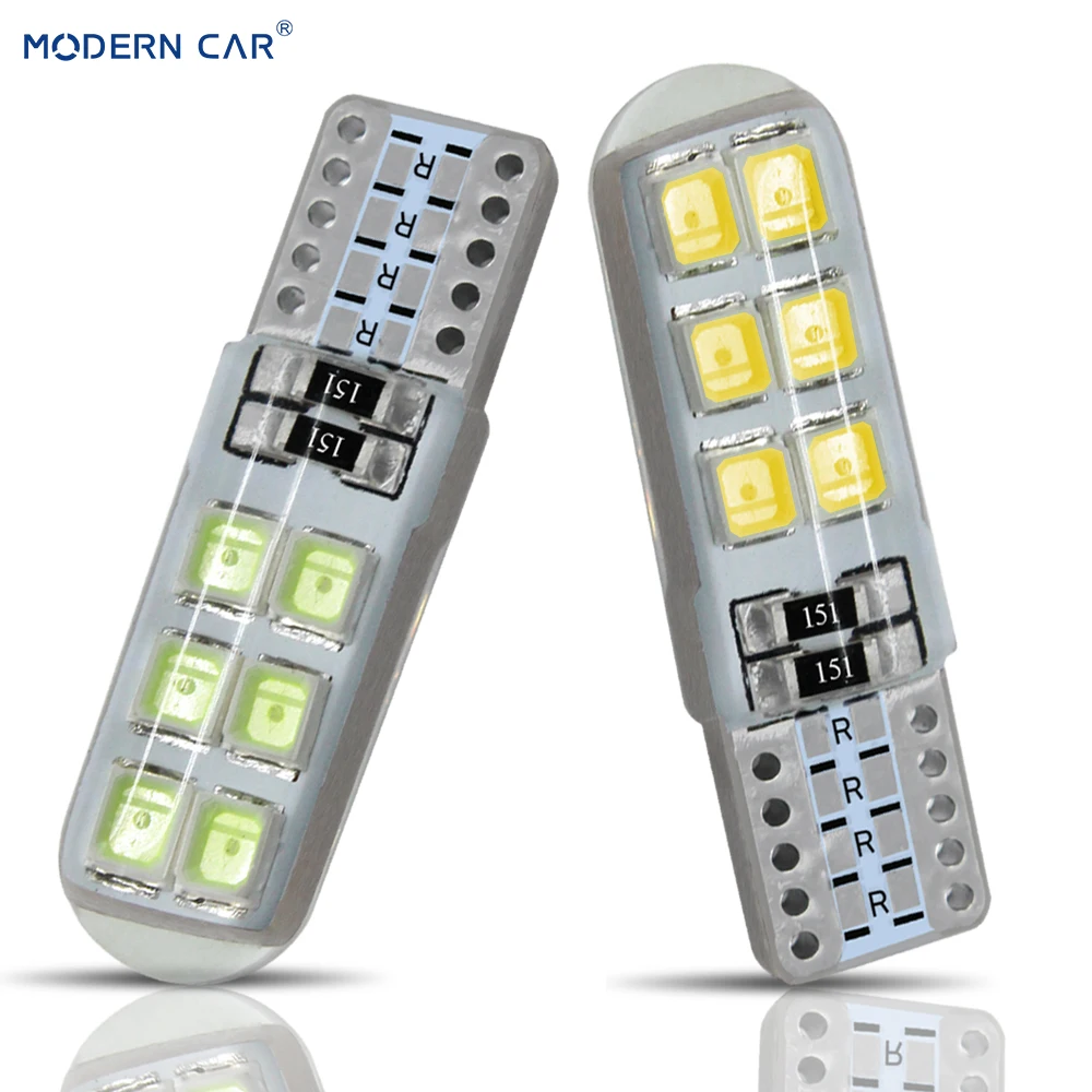 Современные автомобильные 2835 T10 W5W 12V Canbus 12SMD силиконовые водонепроницаемые 194 168