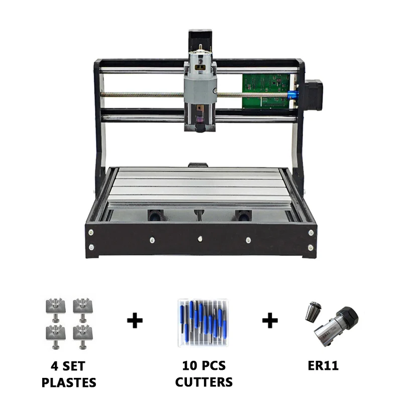 Package 1 ЧПУ 1610 Pro GRBL 1,1 Diy мини лазерный станок 3 оси pcb фрезерный лазерный станок DIY деревянный маршрутизатор лазерная гравировка работа в автономном режиме - Цвет: Package 1