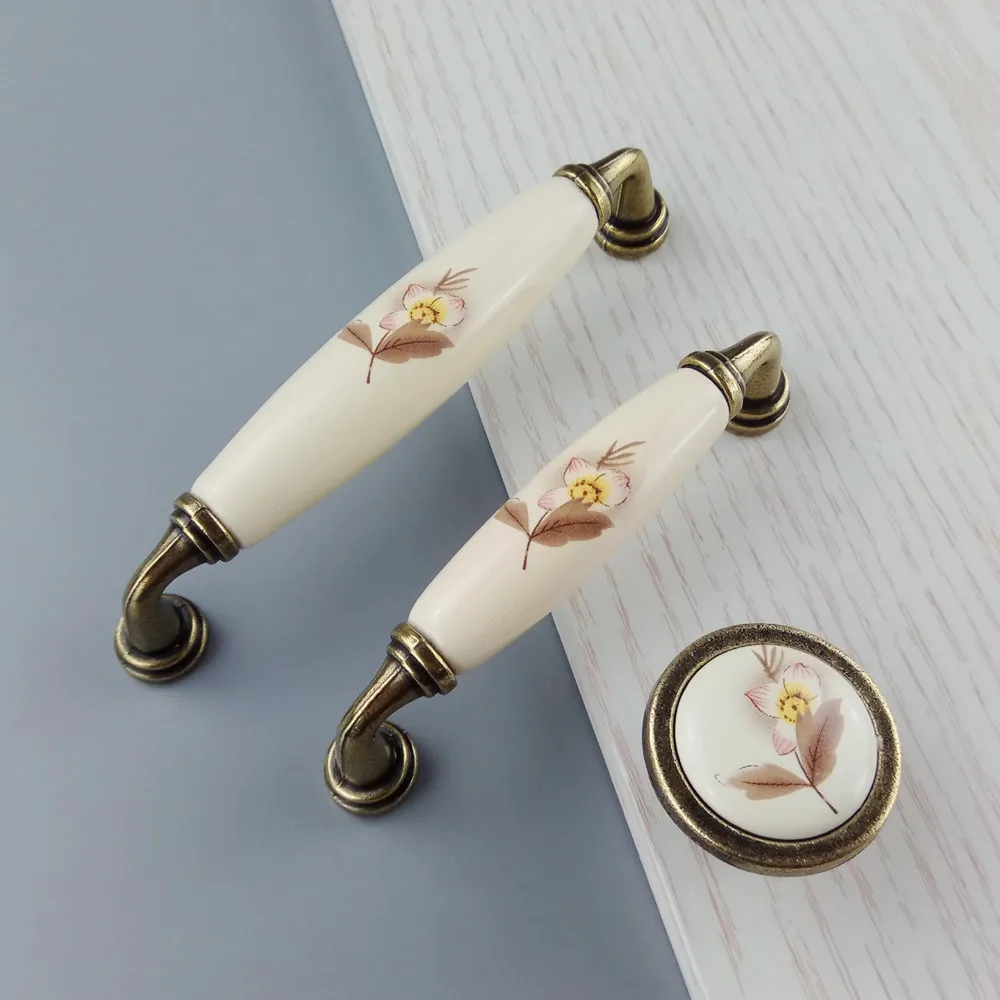 Сельская керамика мебельная фурнитура ручка для раздвижных дверей ручки ящика