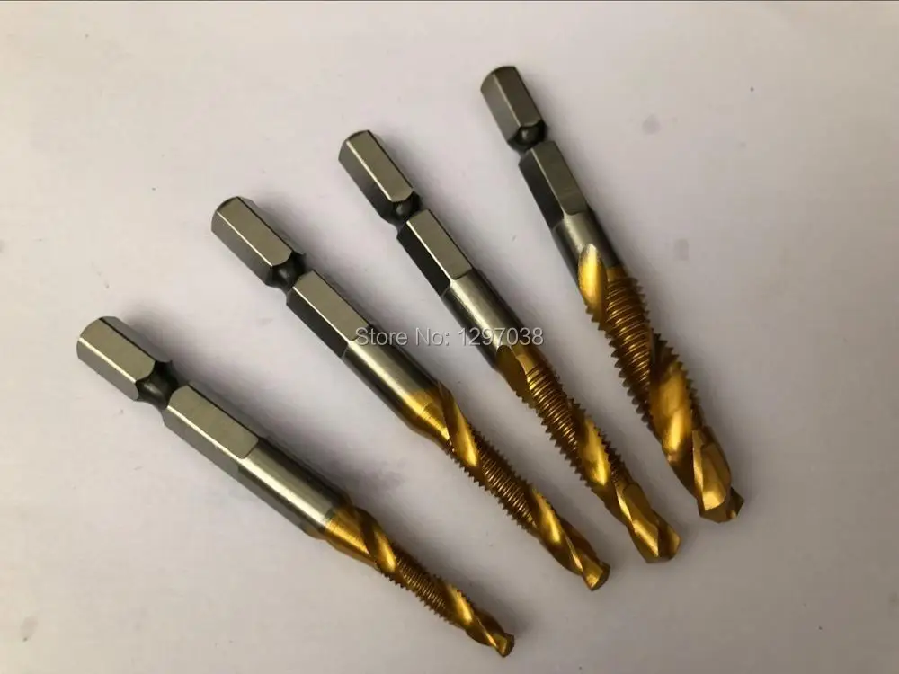 

2pcs 3mm/4mm/5mm/6mm/8mm/10mm/12mm hss Titanium plating Compound taps bit