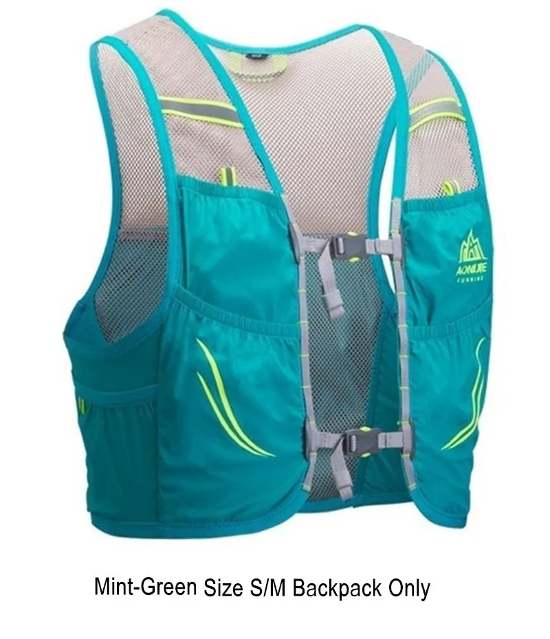 Green Vest SM AONIJIE 2.5L Trail Бег Жилет рюкзак легкий дышащий Велоспорт марафон Сверхлегкий пеший Туризм Спортивная сумка 500 мл мягкие колбы лабораторные - Цвет: Green Vest SM