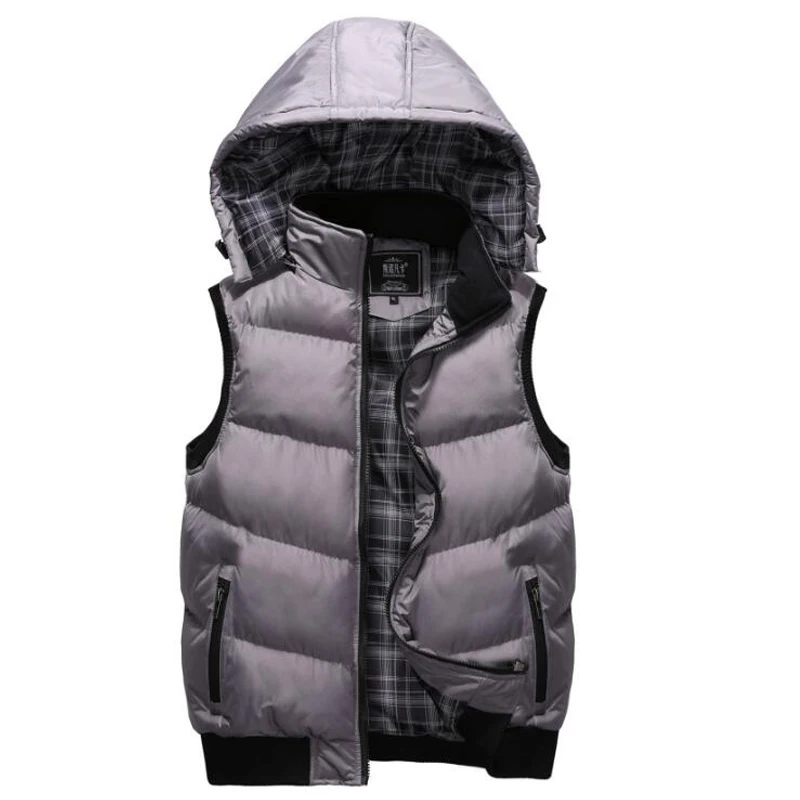 Зимняя мужская куртка без рукавов Мужская модная повседневная мужской жилет с