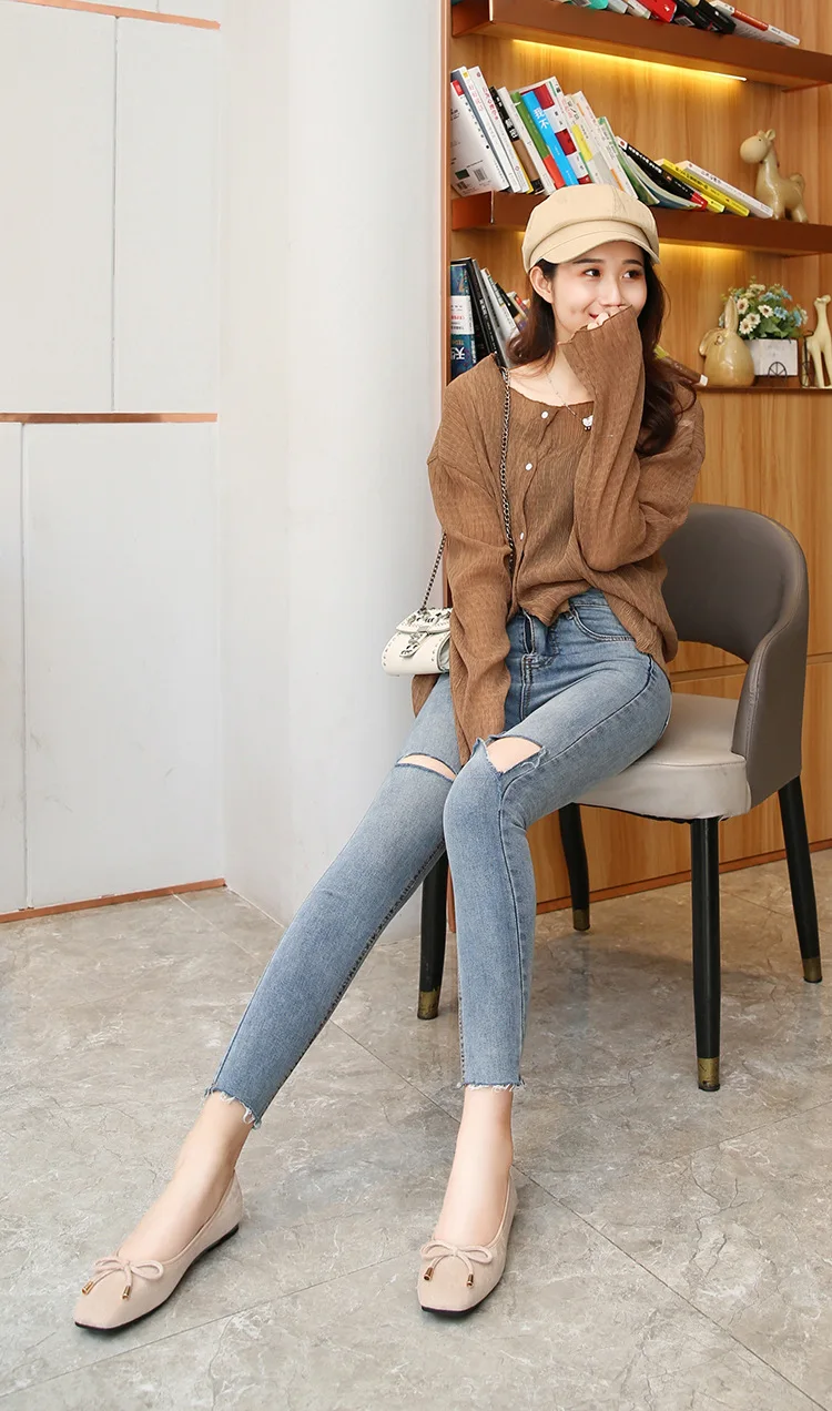 Женские базовые туфли лодочки на низком каблуке с узлом бабочкой однотонные