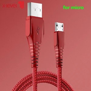 Кабель Micro USB для быстрой зарядки, кабели для телефонов 0,25 м, 1,2 м, 1,8 м, кабель USB C для передачи данных для iPhone, Android, кабель MicroUSB type-C - Цвет: red micro