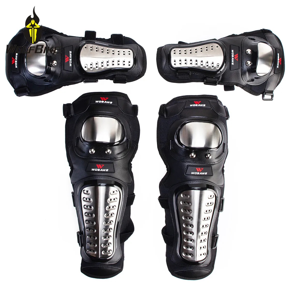 

WOSAWE Stainless Steel Adult Sports Knee Pads Arthritis Elbow Guard Protective Gear Snowboard Motorcycle Kneepad Protection