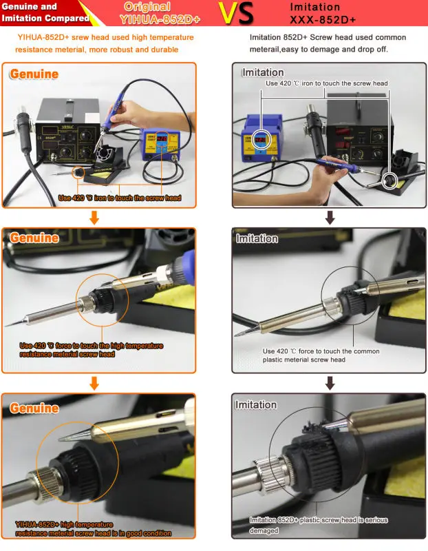 YIHUA 852D+ 0 В 700 Вт Тип насоса Yihua 852D+ фена Цифровой паяльник SMD паяльная станция лучше, чем Saike